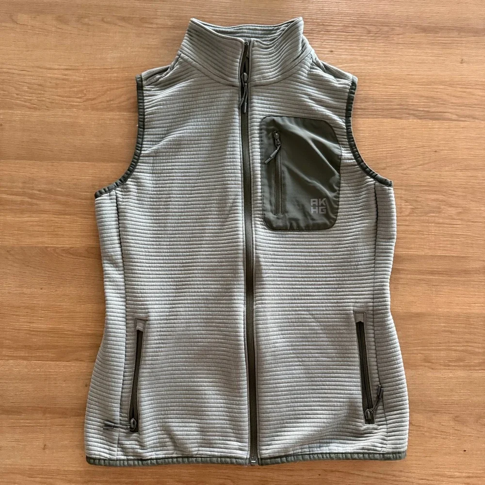 Alaskan Hardgear Duluth Trading Co Mens Small Sage Green Ribbed Full Zip Vest